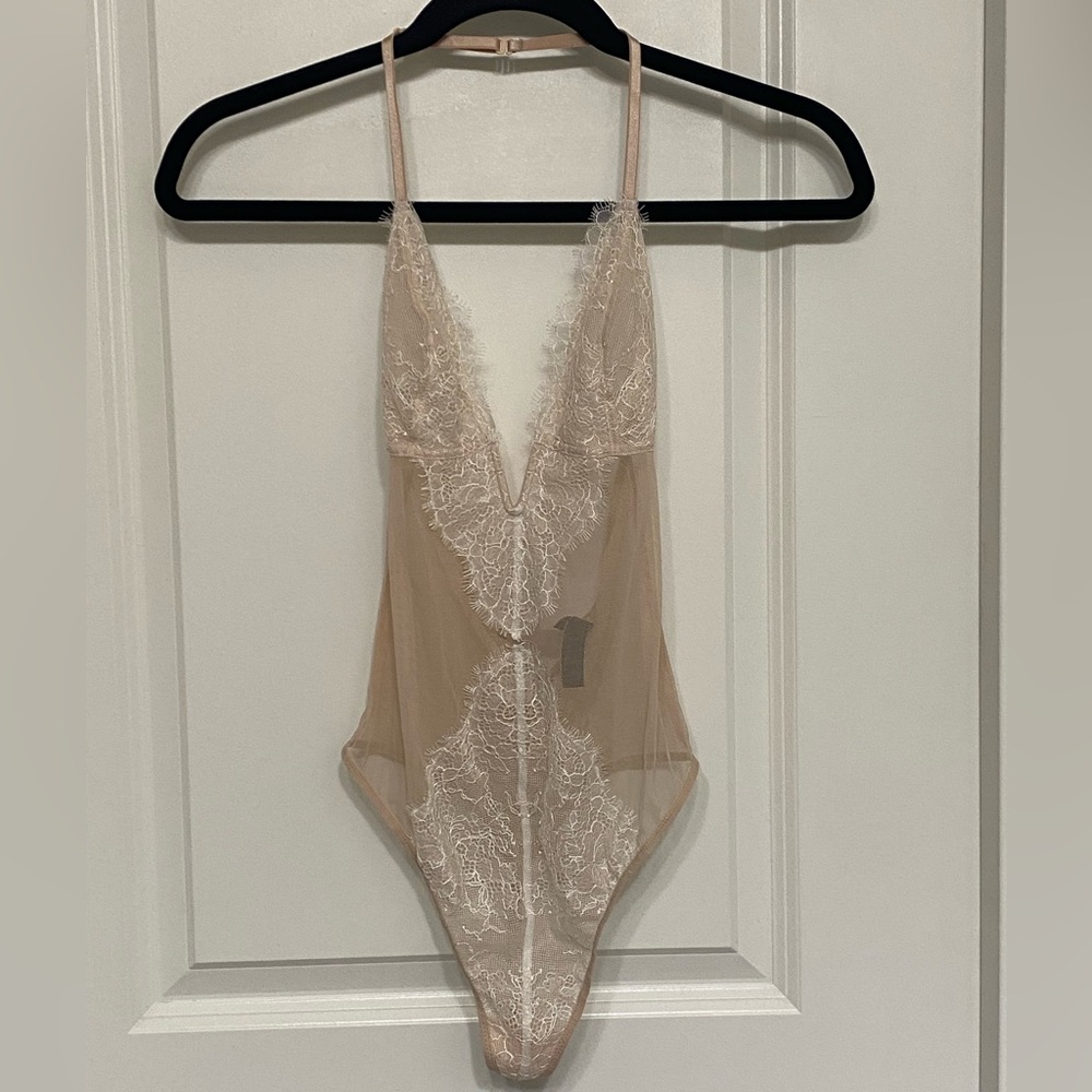 Victoria's Secret Pink Lace Teddy Thong Bodysuit